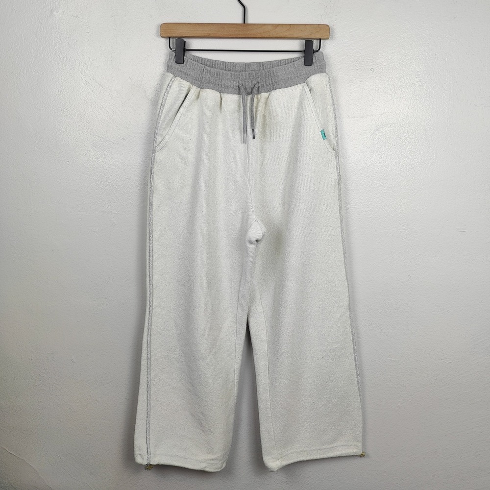INSTANTFUNK Wide Leg Sweatpants Mens Medium 2 Cream Gray Inside Out Lounge Pants